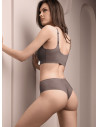 TOUCH midi Brazilian briefs in bonded satin microfiber with laser-cut leg openings