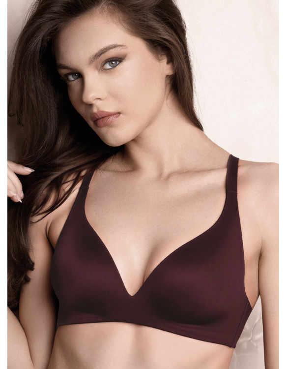 Reggiseno senza ferretto ULTRASHINE in microfibra effetto seta con coppe supersoft e spalline incrociabili