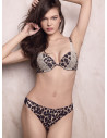 Lormar SEDUCTION women’s Brazilian briefs in animal-print microfiber with lace side inserts