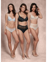 Full lace moulded stretch padding balcony bra. COMFY YOURBODY