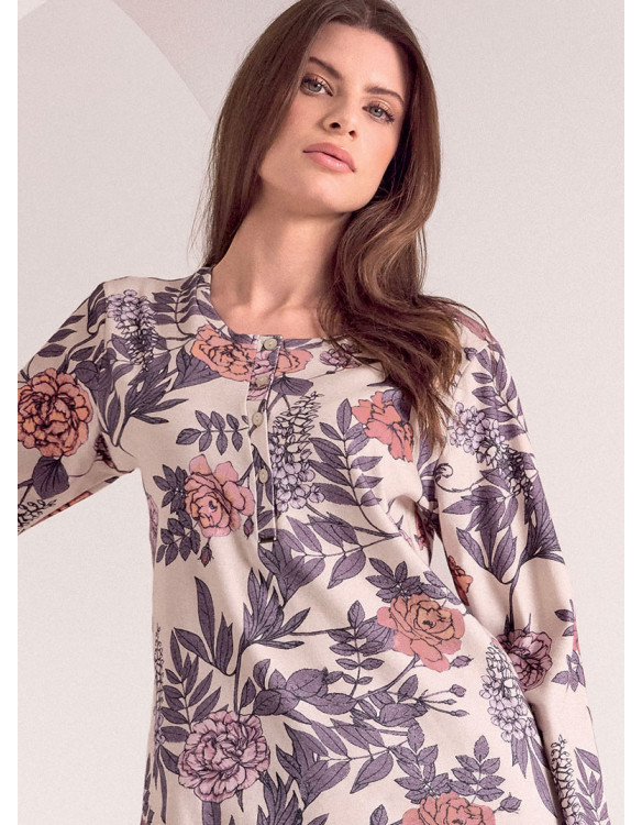 Long sleeve grandad nightdress. APPAREL  Series