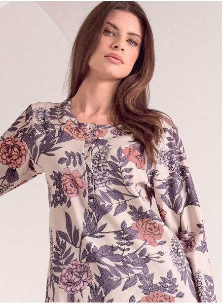 Long sleeve grandad nightdress. APPAREL  Series