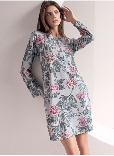 Long sleeve grandad nightdress. APPAREL  Series