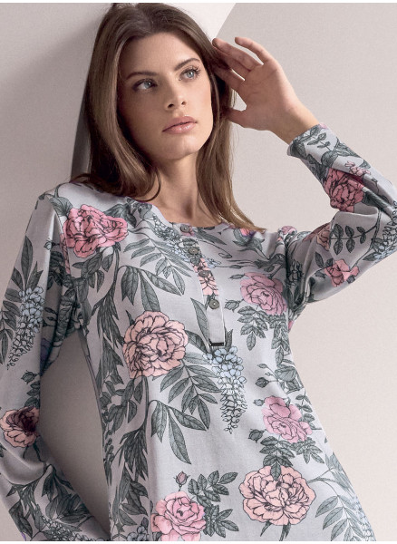 Long sleeve grandad nightdress. APPAREL  Series