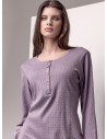 Long sleeve grandad nightdress. POCHETTE Series