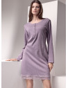 Long sleeve grandad nightdress. POCHETTE Series