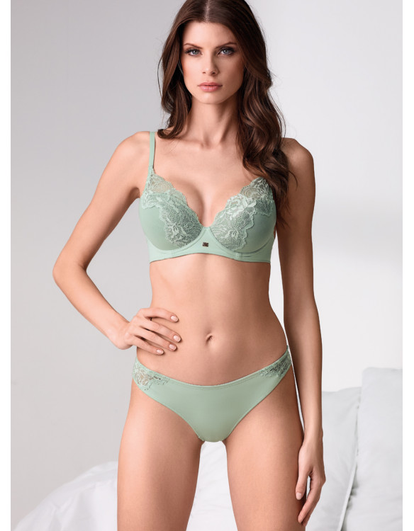 Cut out lace soft push-up bra. SATEN