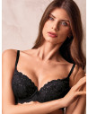 Moulded stretch padding balcony bra. EVENING