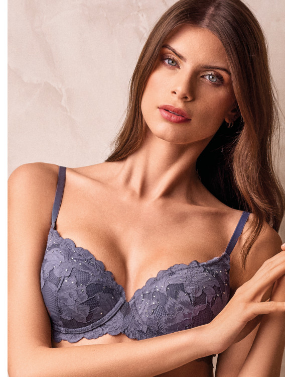 Moulded stretch padding balcony bra. EVENING