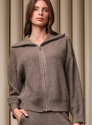 Long sleeve full zip brushed jacket. BRITISH