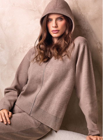 Long sleeve full zip brushed hoodie jacket. LIVING 2