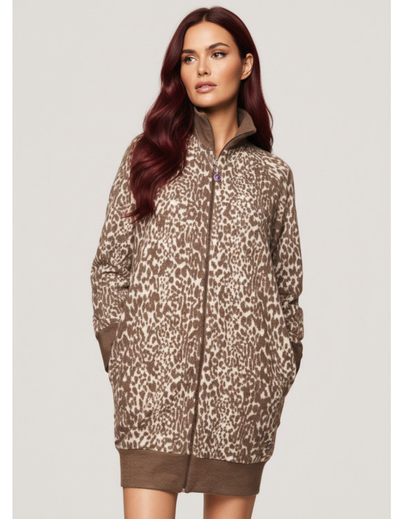 Long sleeve full zip night gown