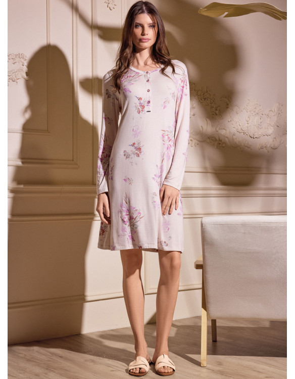 Long sleeve grandad nightdress - FAIRY