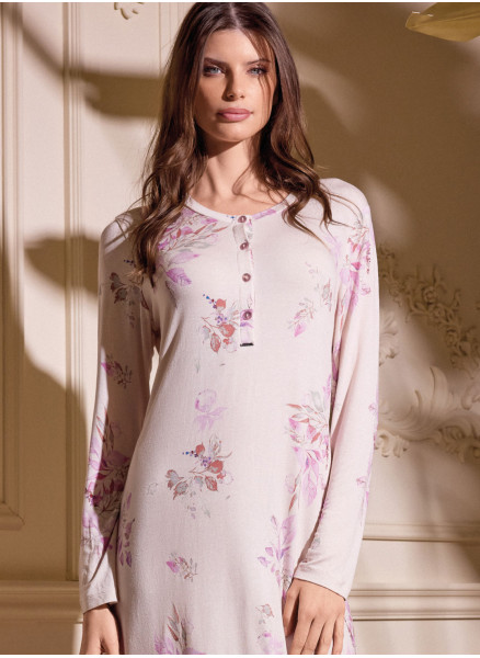 Long sleeve grandad nightdress - FAIRY