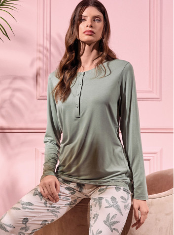 Long sleeve grandad pyjamas - PLUME 2