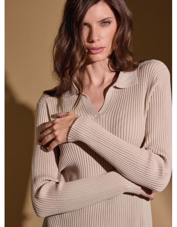 Long-sleeve polo top - TWINS