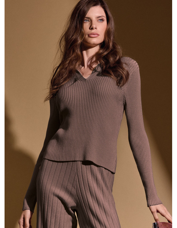Long-sleeve polo top - TWINS