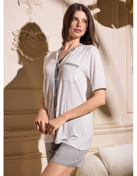 Short-sleeve button-through pajama - DAYTIME