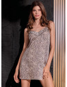 Sottoveste in raso setificato animalier con spalla sottile Serie Wild LORMAR