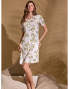 Camicia da notte serafino mezza manica in viscosa con stampa farfalle Serie Free LORMAR