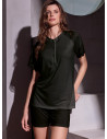 LORMAR Cocco short-sleeve grandad lightweight viscose pyjamas with dévoré inserts, frastaglio lace sleeves and matching shorts
