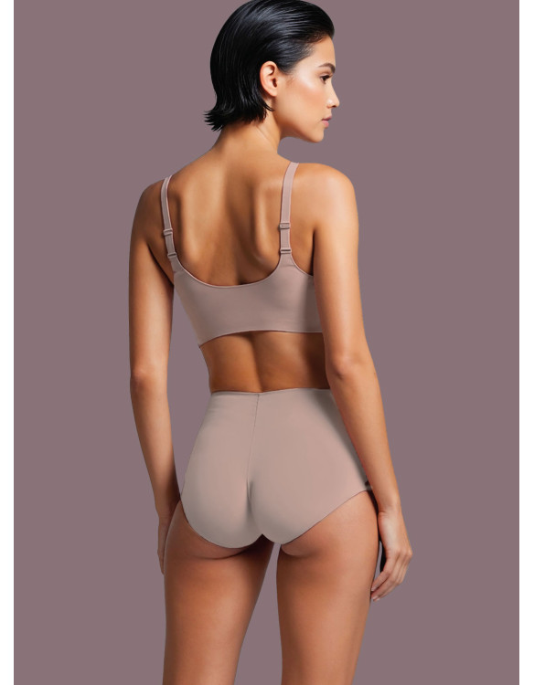 Touch high-waisted seamless microfiber briefs in make up by Lormar