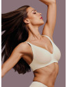 PURE wireless triangle bra in microfiber with removable cups by Lormar Touch