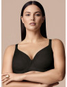 Reggiseno alto sfoderato DEA Lormar in pizzo tattoo color Honey, con ferretto e coppe preformate, indossato su fondo neutro.