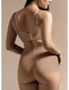 Slip vita alta DEA Lormar in pizzo tattoo color Honey, con microfibra e struttura contenitiva.