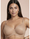 Lormar DIVA padded balcony bra in honey microfibre, with stretch spacer cups, underwire and wide straps