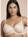 Lormar DIVA padded balcony bra in milk microfibre, with stretch spacer cups, underwire and wide straps