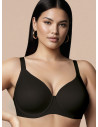 Reggiseno alto sfoderato MUSA Lormar in microfibra color black, con ferretto e coppe preformate