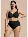 Lormar MUSA high-waisted briefs in black microfibre, with control structure and smooth fit,