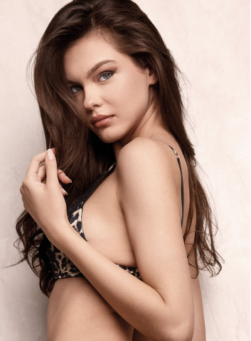 SEDUCTION push-up balcony bra in animal-print microfiber with graduated cups and elegant lace details for a fuller look 2