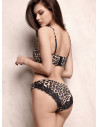 Lormar SEDUCTION women’s briefs in animal-print microfiber with lace inserts at the back
