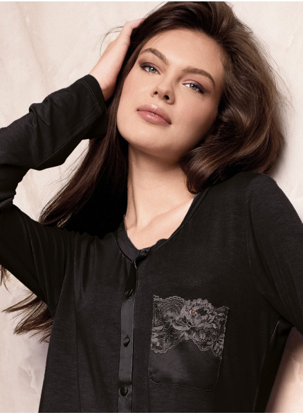 Camicia da notte aperta — SATÈN