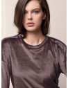 Round neck jacket and long pants with cuffs — SHINY