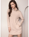 Vestaglia full zip donna SHINY Lormar in soft velour con collo alto, tasche laterali e strass ton sur ton