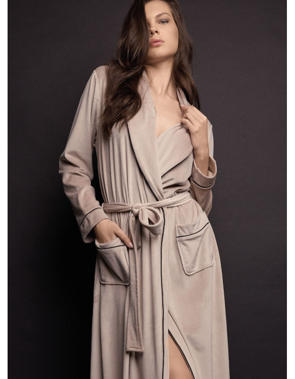 Long sleeve night gown with belt — GOOD
