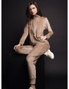 Tuta full zip donna LEISURE Lormar in soft velour con pantalone lungo e polsi