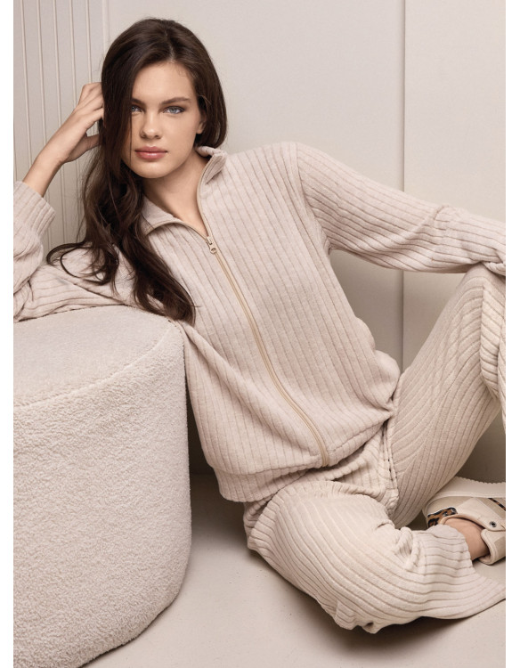 Women’s Ribbed Full Zip Set - CARDIGAN