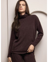 Women’s Ribbed High Neck Set - CARDIGAN