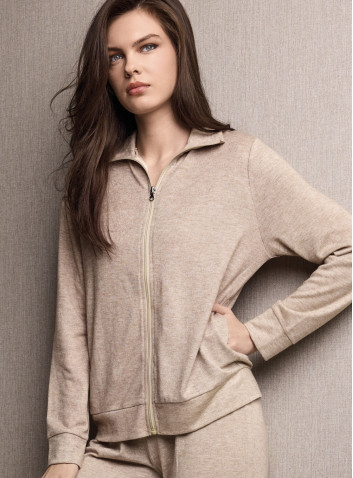 Tuta full zip donna WEEKEND Lormar in maglia pettinata con pantalone jogging 2