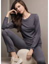Lormar WEEKEND women’s brushed round neck set with matching long pants