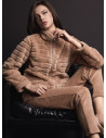 Lormar VISONE women’s full zip homewear set in double-fronted fur supersoft coral fleece