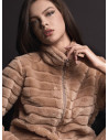 Lormar VISONE women’s full zip homewear jacket in double-fronted fur supersoft coral fleece with a high collar