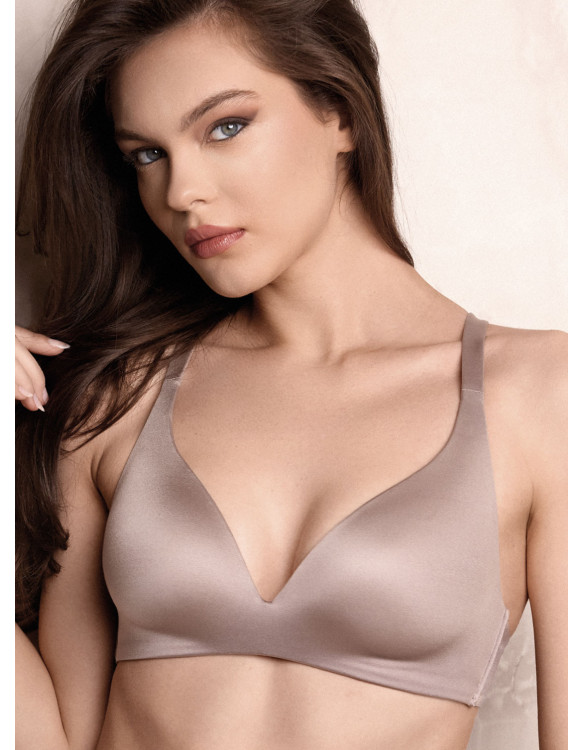 Reggiseno senza ferretto ULTRASHINE in microfibra effetto seta con coppe supersoft e spalline incrociabili