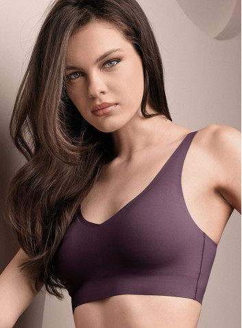 Brassiere esternabile TOUCH in microfibra satinata termosaldata con coppe supersoft estraibili e spalla larga