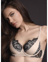PLAISIR plunge balcony bra in lace and silky-effect microfibre