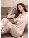 SAVAGE button-up pyjamas in animal jacquard satin